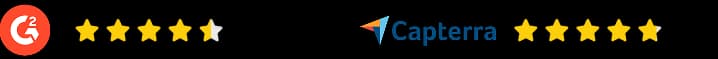 G2 rating of 4.5 out of 5 and Capterra rating of 4.8 out of 5